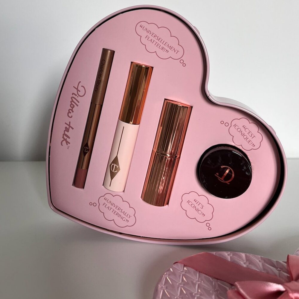 Charlotte Tilbury Pillow Talk Icons On The Go Lip & Eye Kit $85 Value Gift Kit